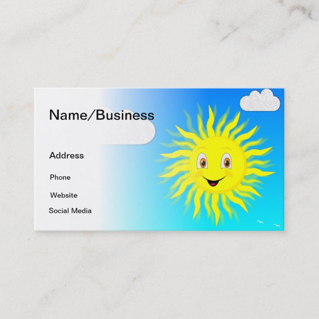 Tarjeta De Visita Sunshine En Cielo Azul (Anverso)