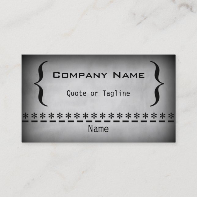 Tarjeta de visita Super Grunge, gris (Anverso)
