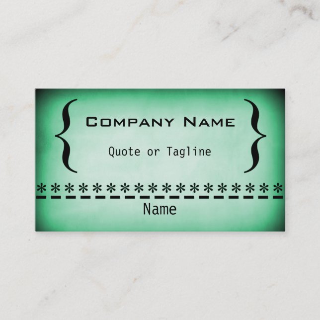 Tarjeta de visita Super Grunge, verde (Anverso)