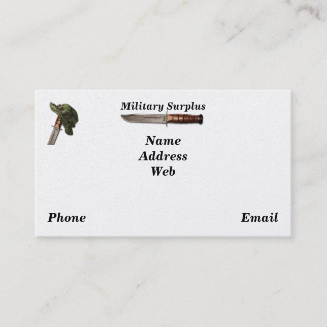 Tarjeta De Visita Superávit de la Fuerza Aérea de la Armada del Ejér (Anverso)
