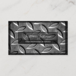 Tarjeta De Visita Superficie de placa metalizado de diamante abstrac