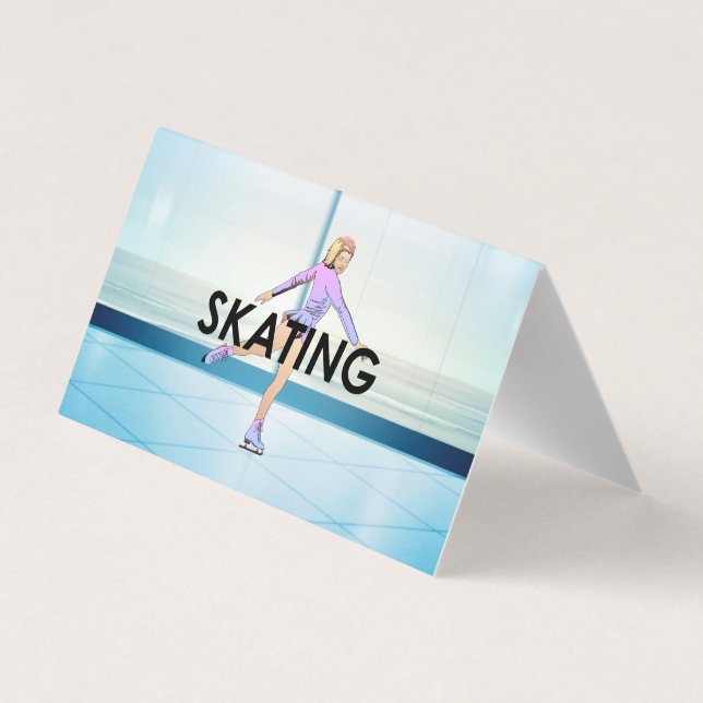 Tarjeta De Visita SUPERIOR chica del patinaje artístico (Reverso)