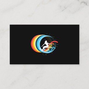 Tarjeta De Visita Surf femenino de surf Summer Time Beach Retro