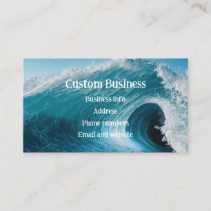 Tarjeta De Visita Surf personalizado Tropical Beach Curl Wave Ocean