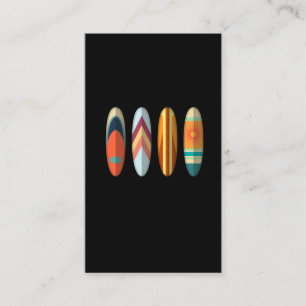 Tarjeta De Visita Surfing Art Beach Surfing Retro