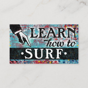 Tarjeta De Visita Surfing Lessings Business Cards - Rojo Azul