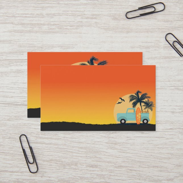 Tarjeta De Visita Surfing Retro (Anverso/Reverso In Situ)
