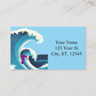 Tarjeta De Visita Surfista de Olas Grandes Thunder_Cove