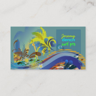 Tarjeta De Visita Surfistas PixDezines vintage al atardecer, HH Hawa