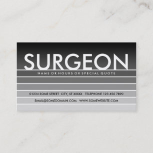 Tarjeta De Visita SURGEON de muestra gris