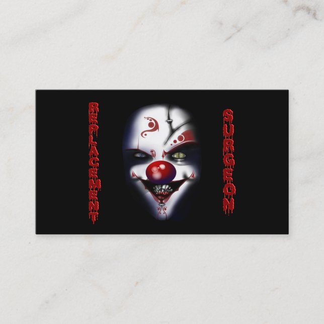 Tarjeta De Visita Surrujano de reemplazo - Payaso malvado (Anverso)