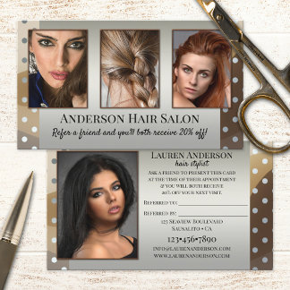 Tarjeta De Visita Sus Fotos Muestran La Remisión De Hair Stylist