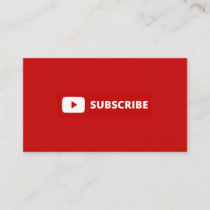 Tarjeta De Visita Suscribirse a Youtube Youtuber