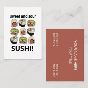 Tarjeta De Visita Sushi Agrio y Dulce Sushi