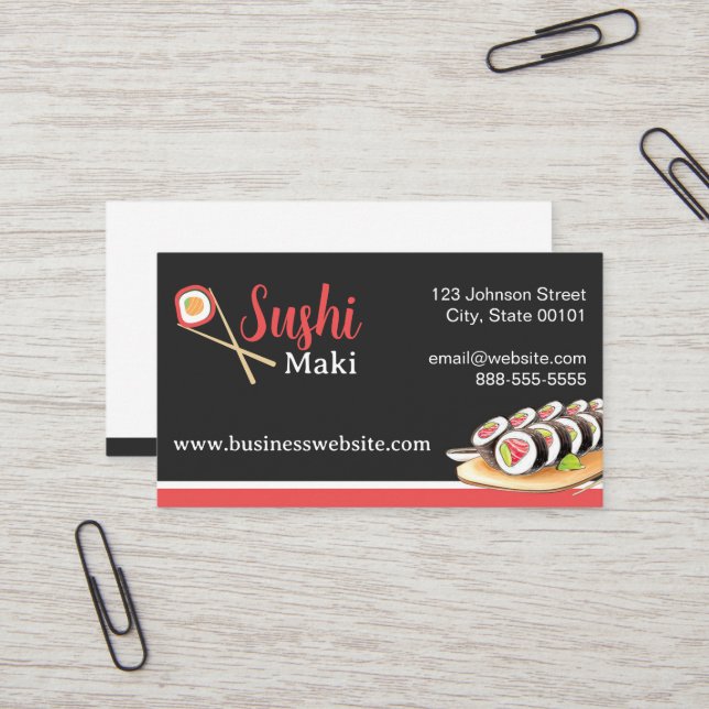 Tarjeta De Visita Sushi Maki Business Card (Anverso/Reverso In Situ)