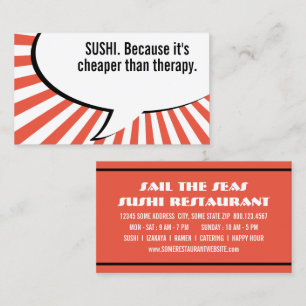 Tarjeta De Visita sushi más barato que la terapia