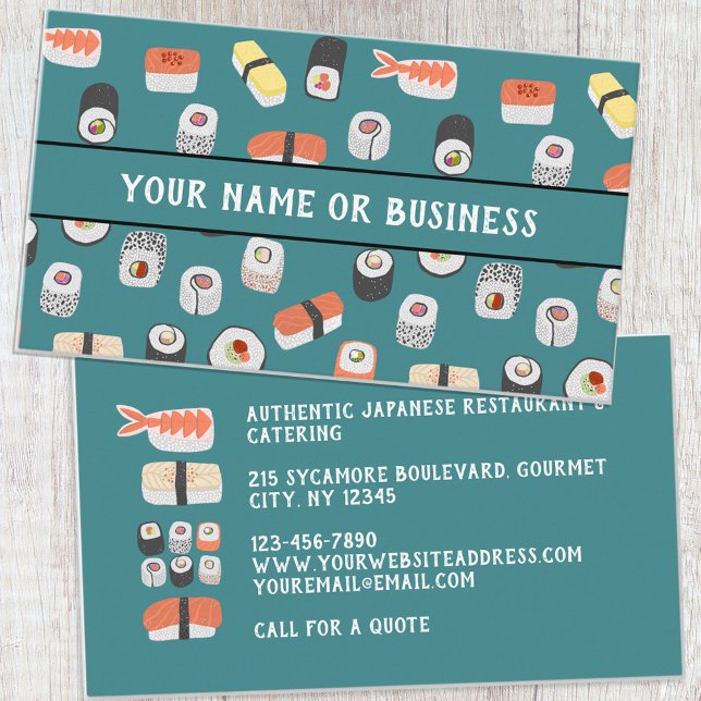 Tarjeta De Visita Sushi Restaurant Business Card (Subido por el creador)