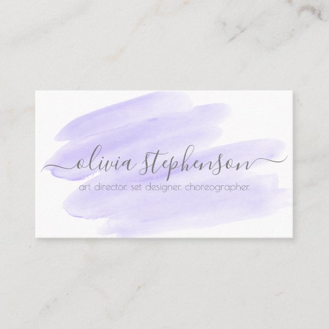 Tarjeta De Visita Swash acuático de Rubor Lilac (Anverso)