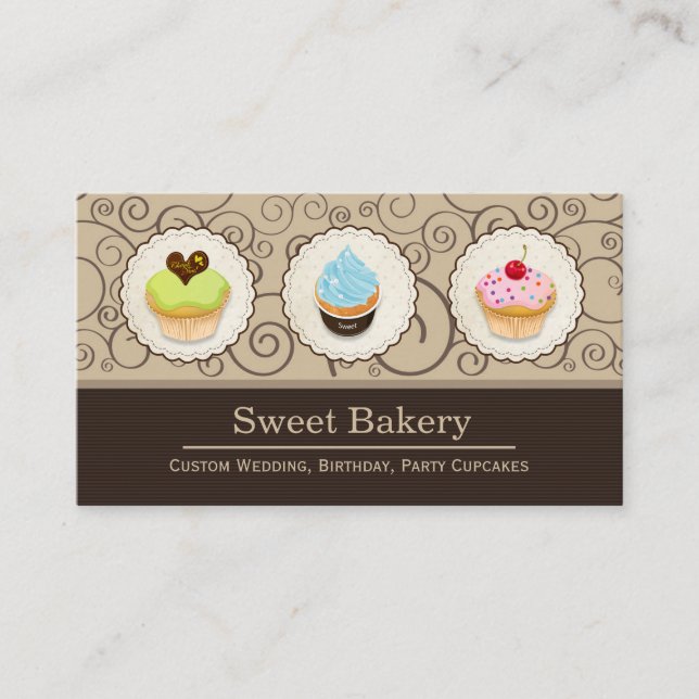 Tarjeta De Visita Sweet Bakery Store - Agradables pasteles Personali (Anverso)