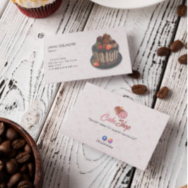 Tarjeta De Visita Sweet Cake Business | Elegante pastel de queso