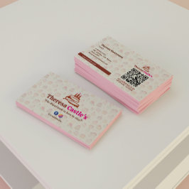 Tarjeta De Visita Sweet Cake Business | Rosa elegante