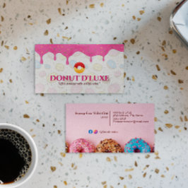 Tarjeta De Visita Sweet Donuts Business | Crema cúpula rosa