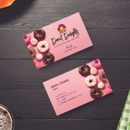 Tarjeta De Visita Sweet Donuts Business | Donuts rosados recortados