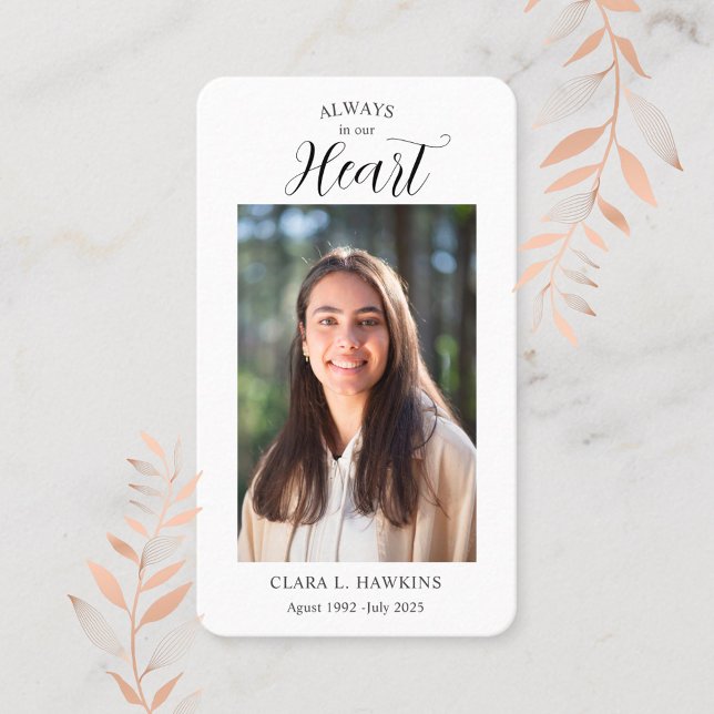 Tarjeta De Visita Sweet Funeral Photo Sympathy  (Subido por el creador)