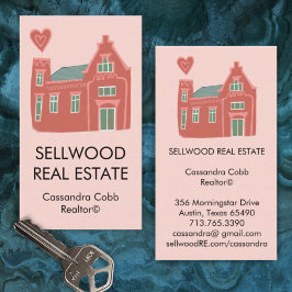 Tarjeta De Visita Sweet Home Modern Real Estate Broker Agent Realtor