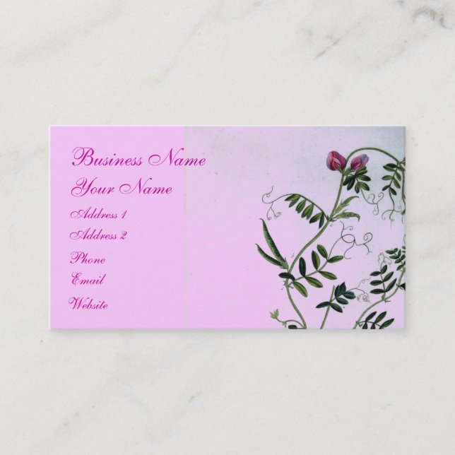Tarjeta de visita Sweet Pea Victorian Garden (Anverso)