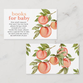 Tarjeta De Visita Sweet Peach Baby Shower Books for Baby Card