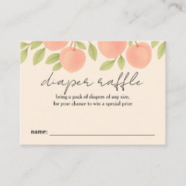 Tarjeta De Visita Sweet Peach Baby Shower Diaper Raffle