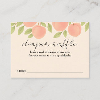 Tarjeta De Visita Sweet Peach Baby Shower Diaper Raffle