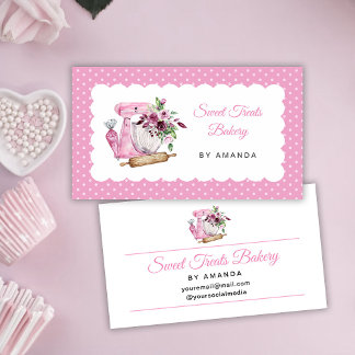 Tarjeta De Visita Sweet Treats Bakery Pink