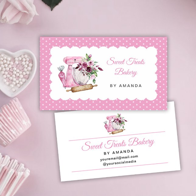 Tarjeta De Visita Sweet Treats Bakery Pink (Subido por el creador)