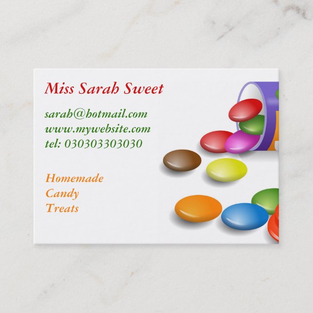 Tarjeta De Visita Sweeties, Srta. Sarah Sweet (Anverso)