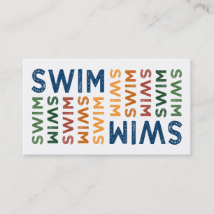 Tarjeta De Visita Swim Cute Colorful