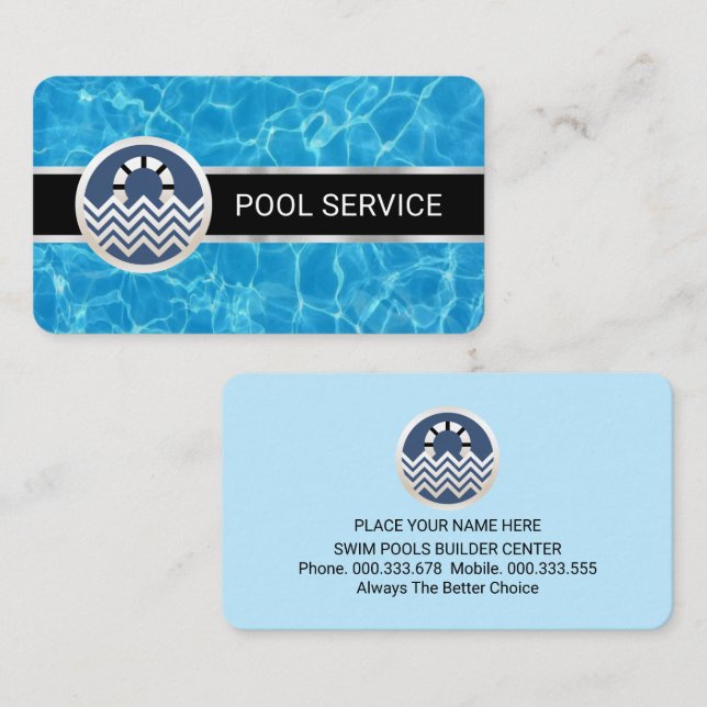 Tarjeta De Visita Swim Water Surface Pools Guard (Anverso / Reverso)