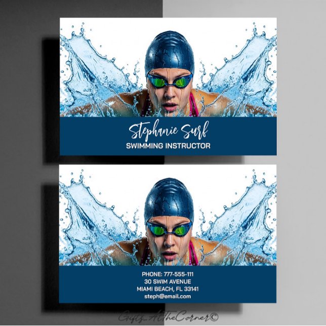 Tarjeta De Visita Swimming Instructor (Subido por el creador)