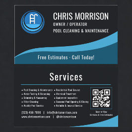 Tarjeta De Visita Swimming Pool Maintenance QR Code
