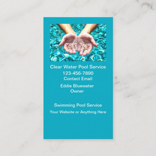 Tarjeta De Visita Swimming Pool Services Vertical (Anverso)