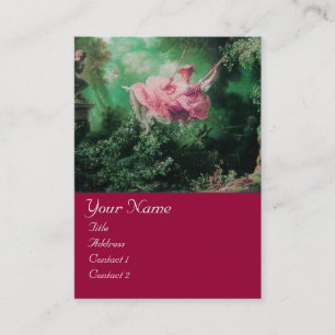 Tarjeta De Visita SWING MONOGRAM ,Verde Rosa Fuchsia Rojo