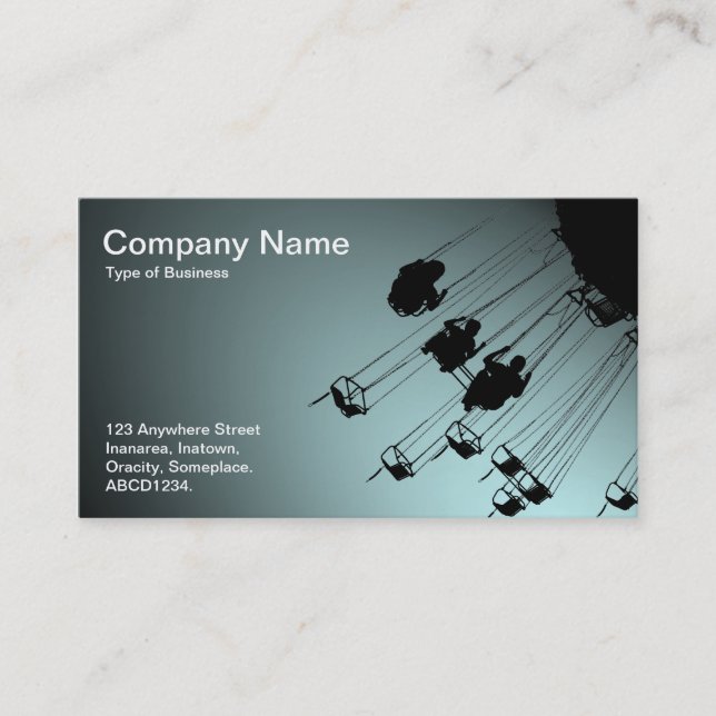 Tarjeta De Visita Swings and Roundabouts - Azul pálido iluminado con (Anverso)