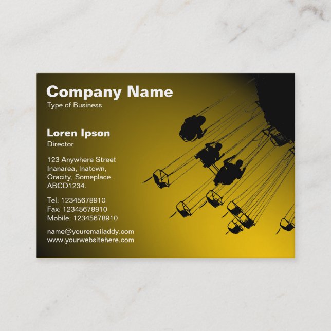 Tarjeta De Visita Swings and Roundabouts v2 - Spotlit Amber (Anverso)