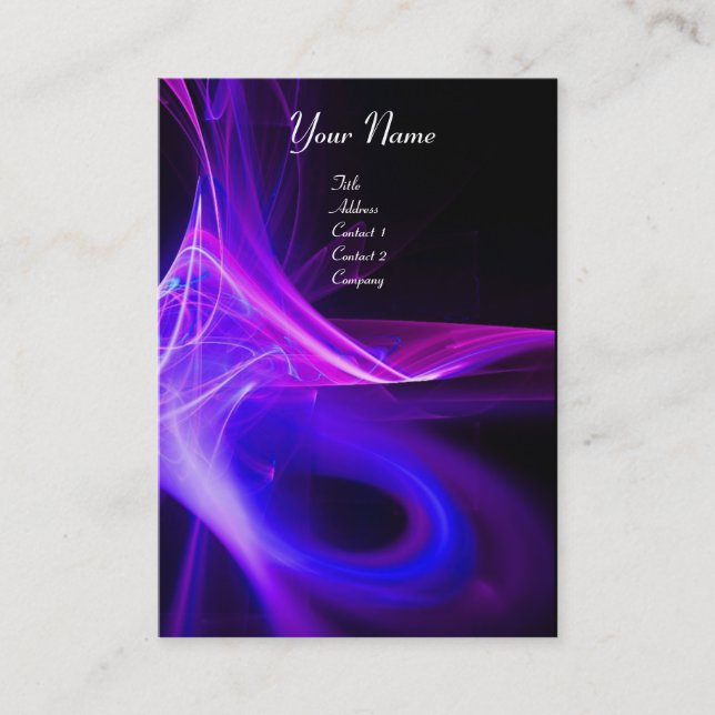 Tarjeta De Visita SWIRL 2 MONOGRAM azul rosado vibrante (Anverso)