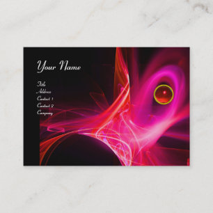 Tarjeta De Visita SWIRL GEM MONOGRAM Rojo negro vibrante