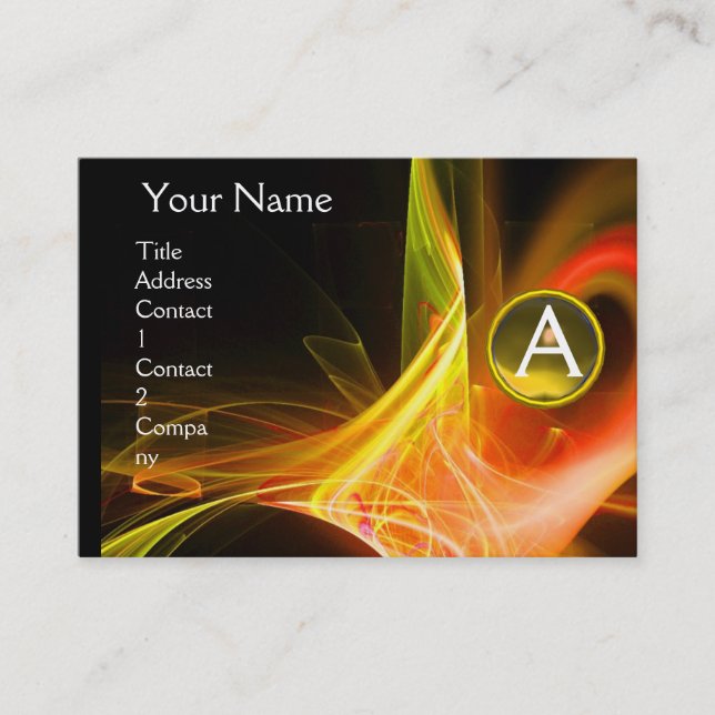 Tarjeta De Visita SWIRLGEM MONOGRAM amarillo violento (Anverso)