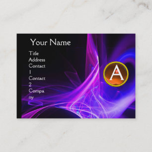 Tarjeta De Visita SWIRLGEM MONOGRAM Rojo azul vibrante amarillo