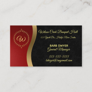 Tarjeta De Visita Swirls of Red Gold Black