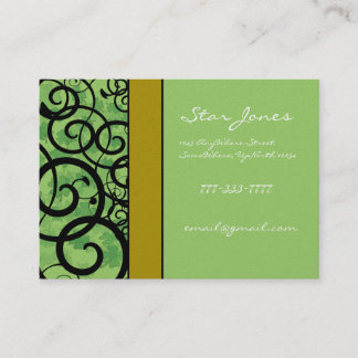Tarjeta De Visita Swirls y Clover y Shamrock Galore